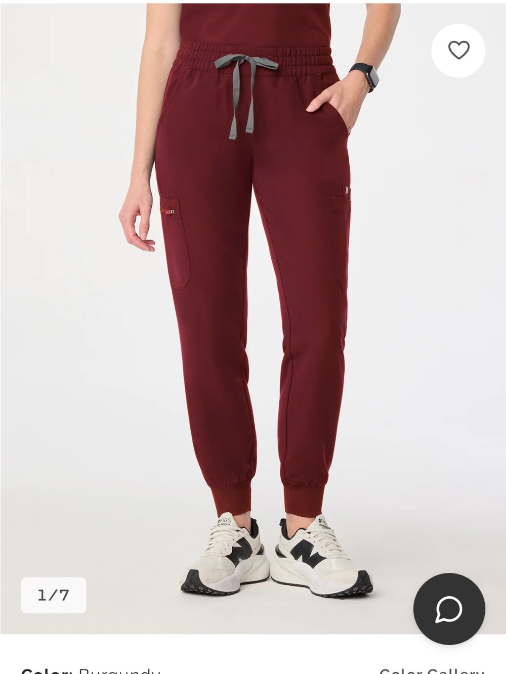 Figs Burgundy Uman Jogger Scrub Pant